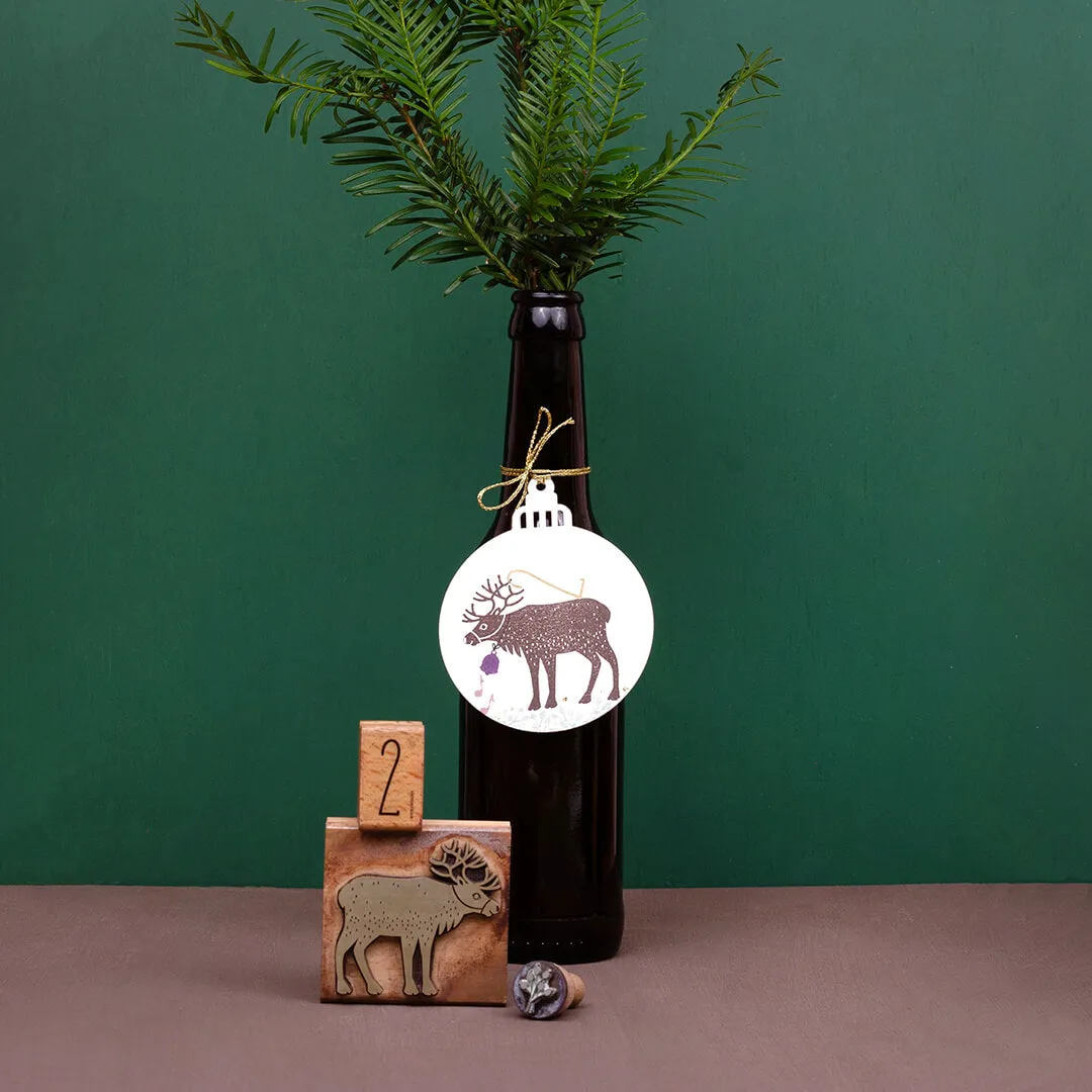 Perlenfischer Rentier Stempel 50x53 mm Waldtier Weihnachten