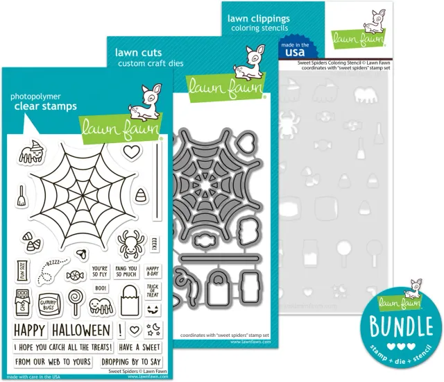 Lawn Fawn Sweet Spiders Stempel Stanzen Schablonen Set
