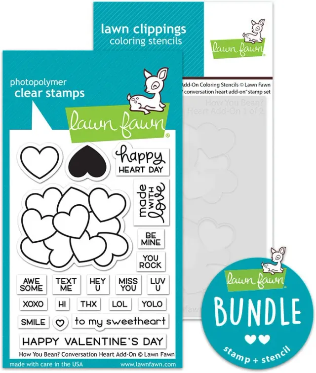 Lawn Fawn How You Bean Hearts Bundle Stempel Schablone