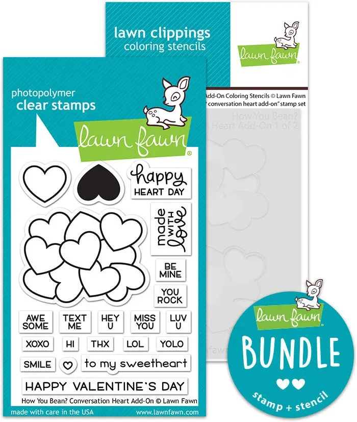 Lawn Fawn How You Bean Hearts Bundle Stempel Schablone