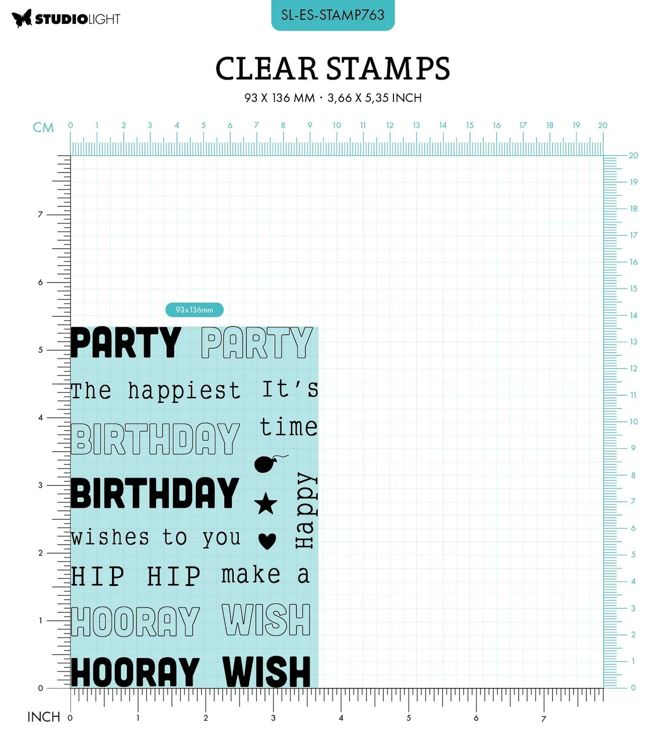 StudioLight Essentials Clear Stamp Birthday texts Geburtstag