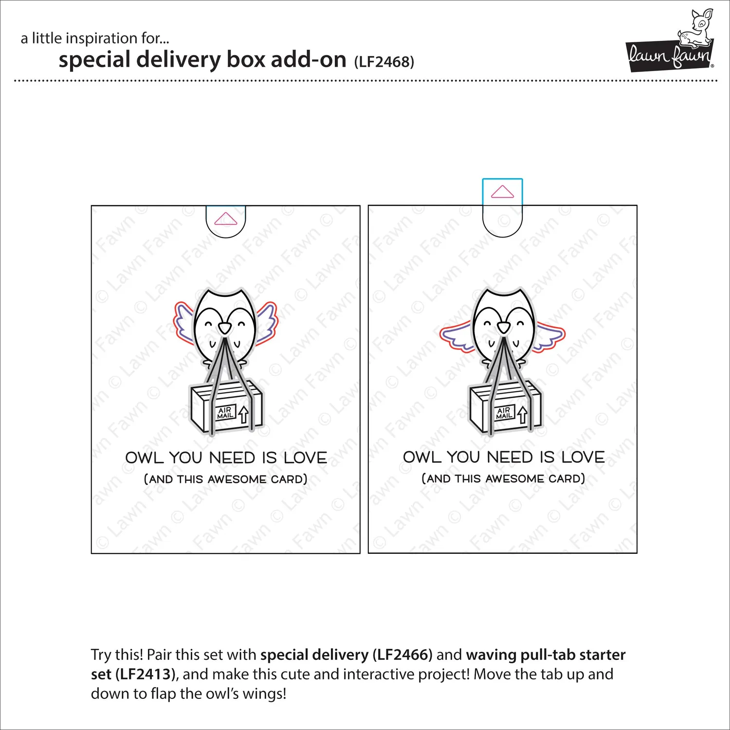 Lawn Fawn Special Delivery Box Add-On Stempelset Geschenkbox