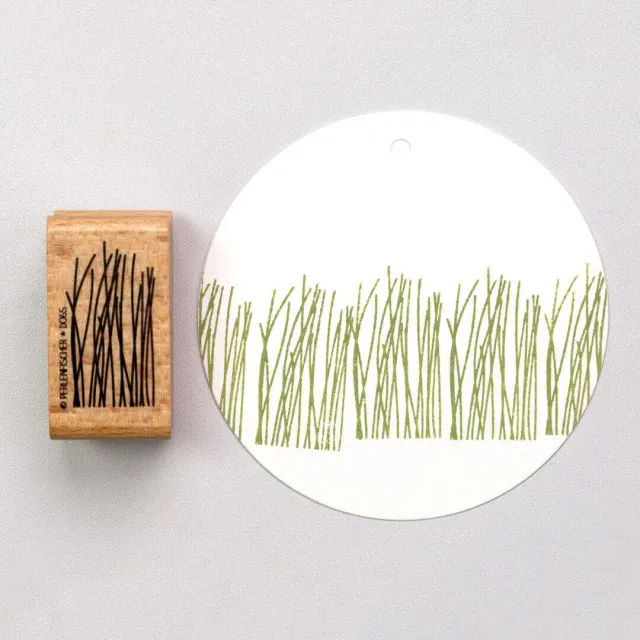 Perlenfischer Wiese Stempel Holz 32x17 mm Frühling