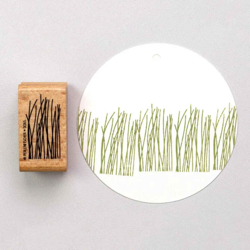 Perlenfischer Wiese Stempel Holz 32x17 mm Frühling