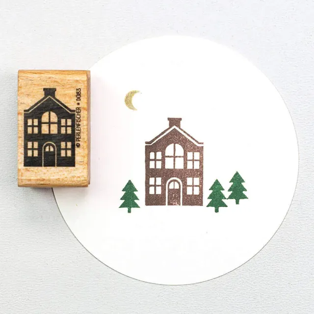 Perlenfischer House 3 Stempel 27x18 mm Hausmotiv