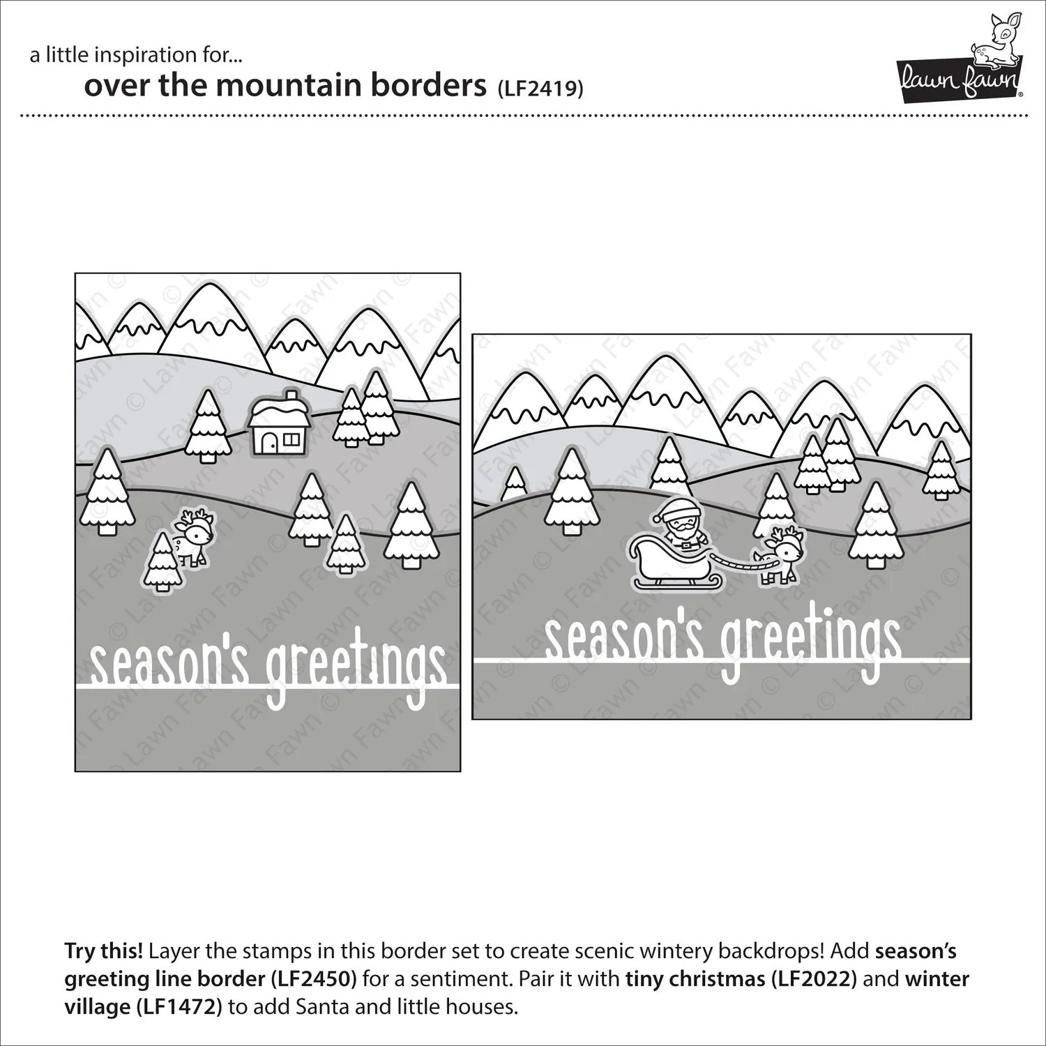 Lawn Fawn Over the Mountain Borders Stempel LF2419