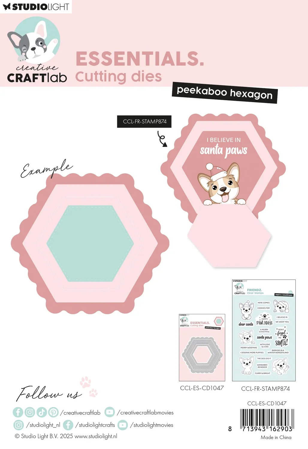 Creative Craftlab Essentials Peekaboo Hexagon Stanzschablone