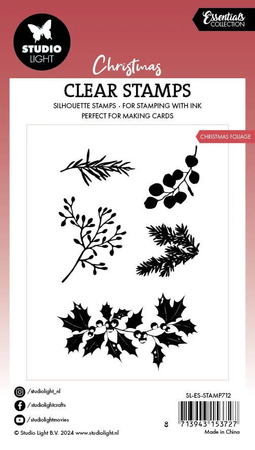 StudioLight Essentials Clear Stempel Christmas Foliage Weihnachten