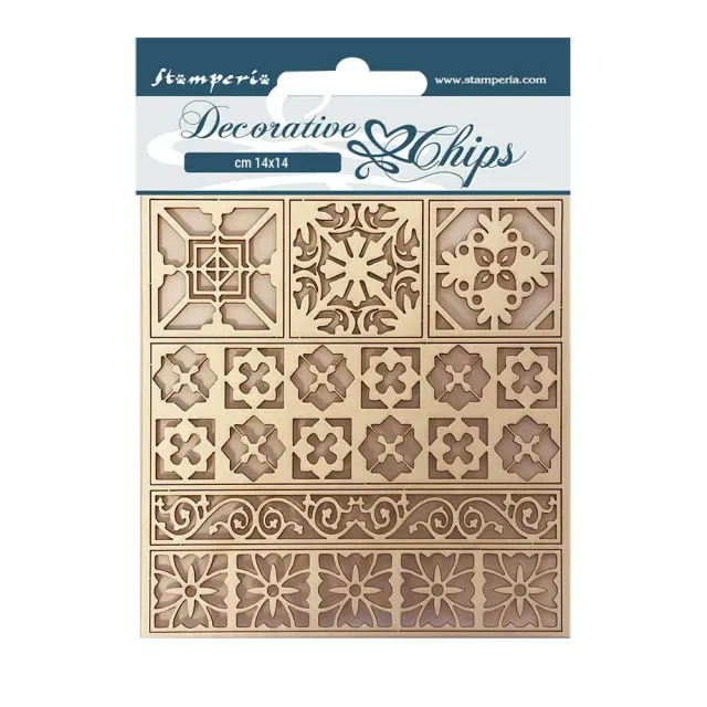 Stamperia Casa Granada Chipboard Stanzteile 14x14 Fliesen