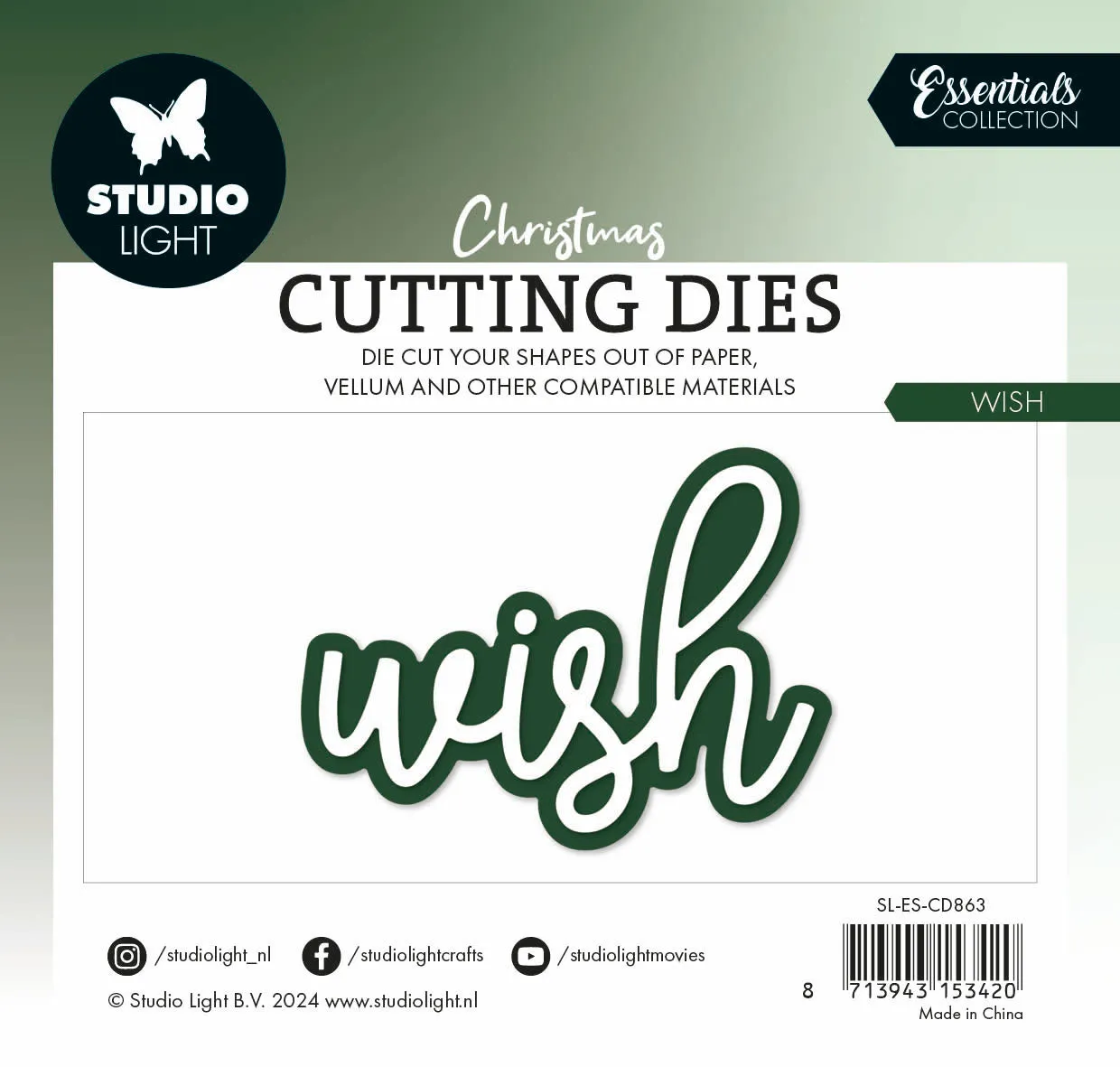 StudioLight Essentials Stanzschablone Wish Schriftzug