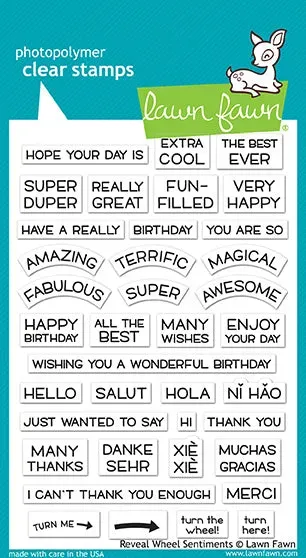 Lawn Fawn Reveal Wheel Sentiments LF1701 Klarsichtstempel mehrsprachig