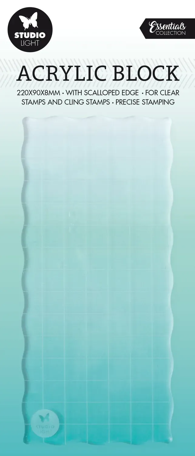 StudioLight Essentials Acrylstempelblock 150x70 mm mit Raster