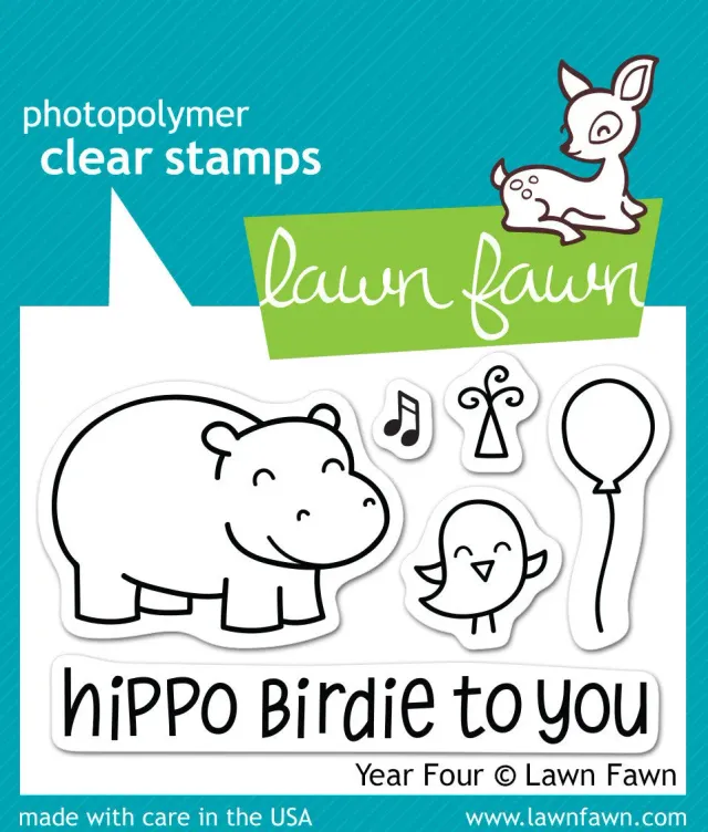 Lawn Fawn Year Four Clear Stamps Stempelset Geburtstag