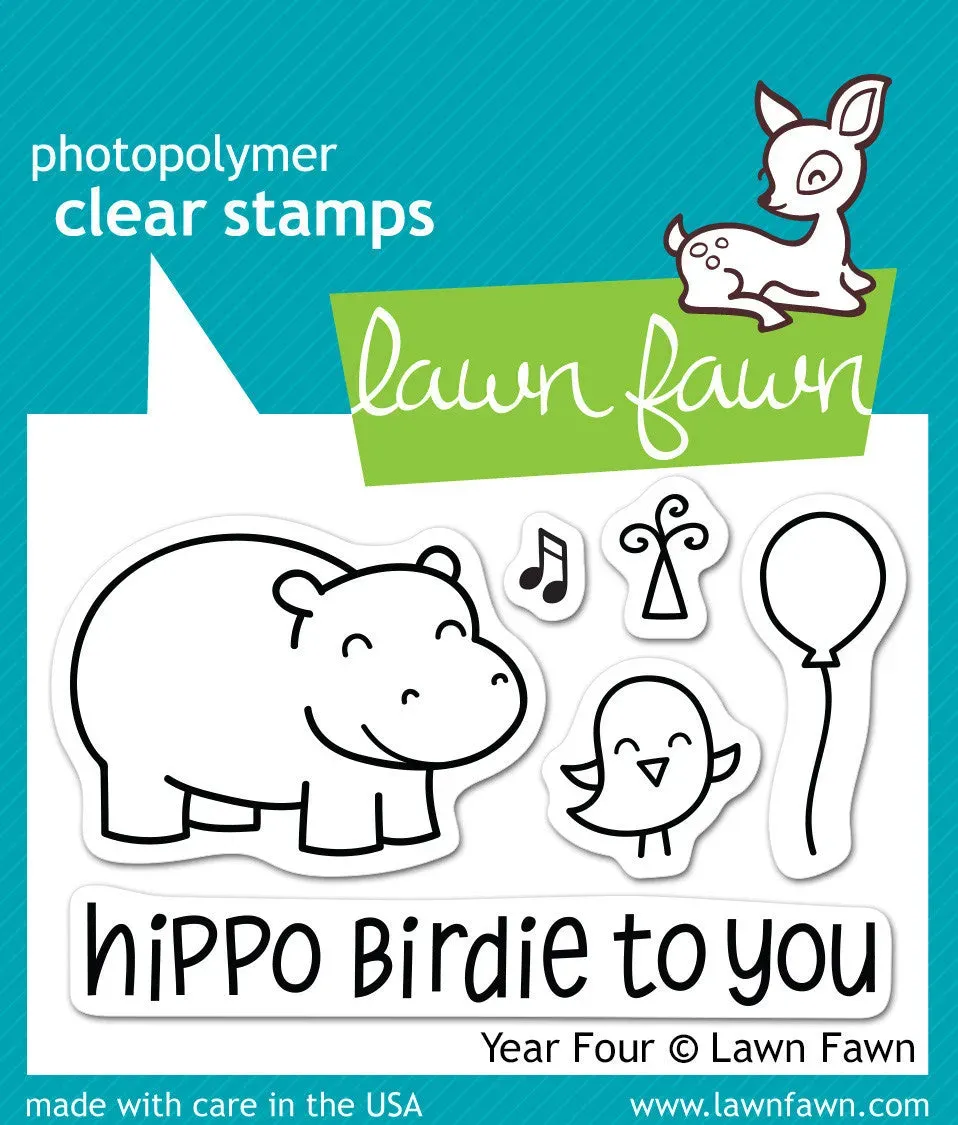 Lawn Fawn Year Four Clear Stamps Stempelset Geburtstag