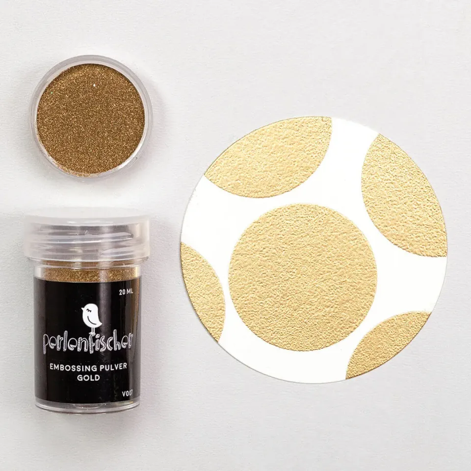 Perlenfischer Embossingpulver Gold 20 ml Glitzer