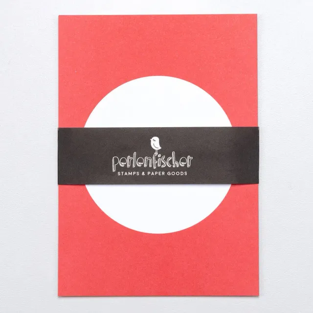 Perlenfischer Dot Red Postkarten A6 5 Stück 350g