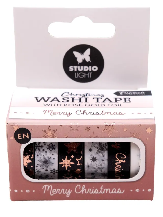StudioLight Essentials Washi Tape Schwarz Weiß Roségold 6 Stk
