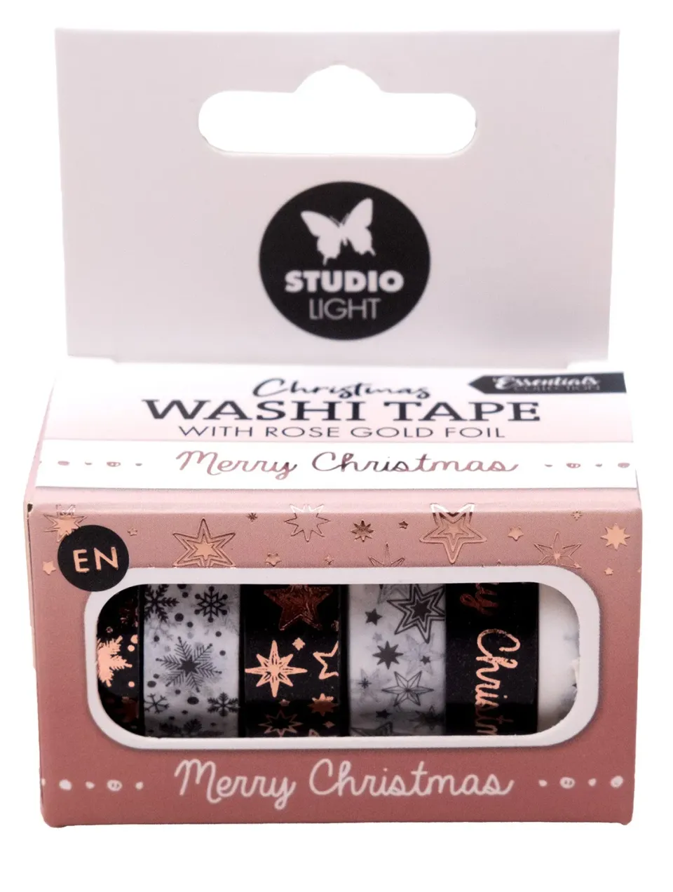 StudioLight Essentials Washi Tape Schwarz Weiß Roségold 6 Stk