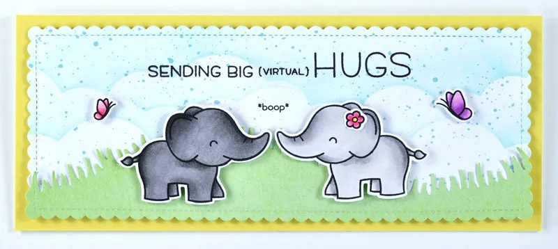 Lawn Fawn Long Distance Hugs Clear Stamps Stempelset Grüße