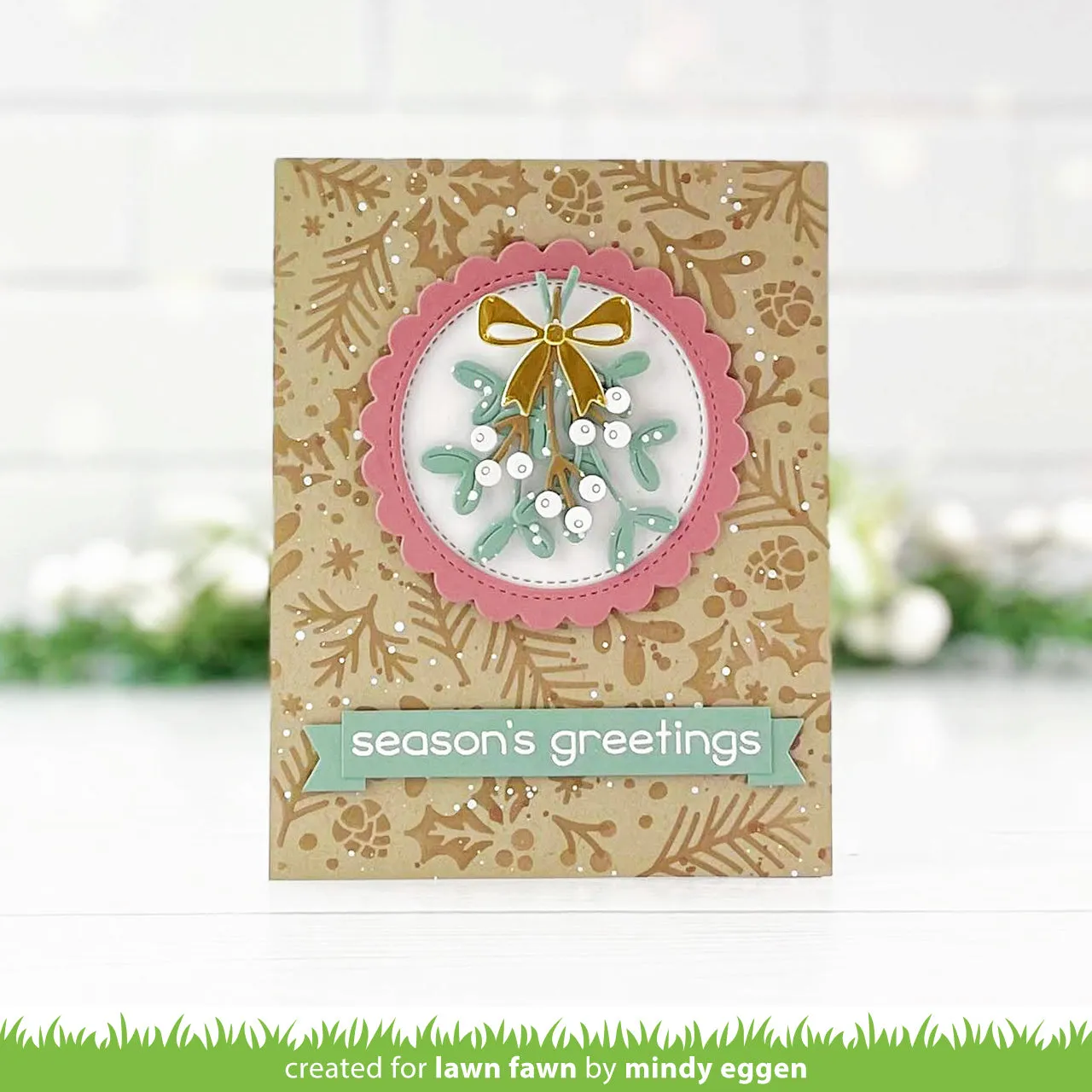 Lawn Fawn Merry Mistletoe Lawn Cuts Stanze Beeren