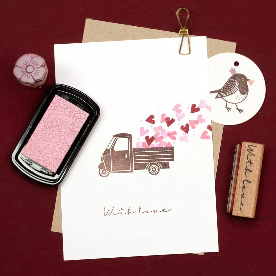 Perlenfischer With Love Stempel 6x45 mm Holz