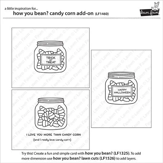 Lawn Fawn How You Bean? Candy Corn Add-On Stempelset Halloween