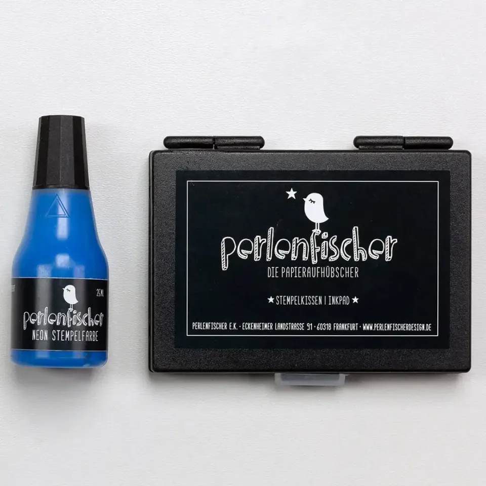 Perlenfischer Stempelkissen Set Neon Blau 25 ml Dye Ink