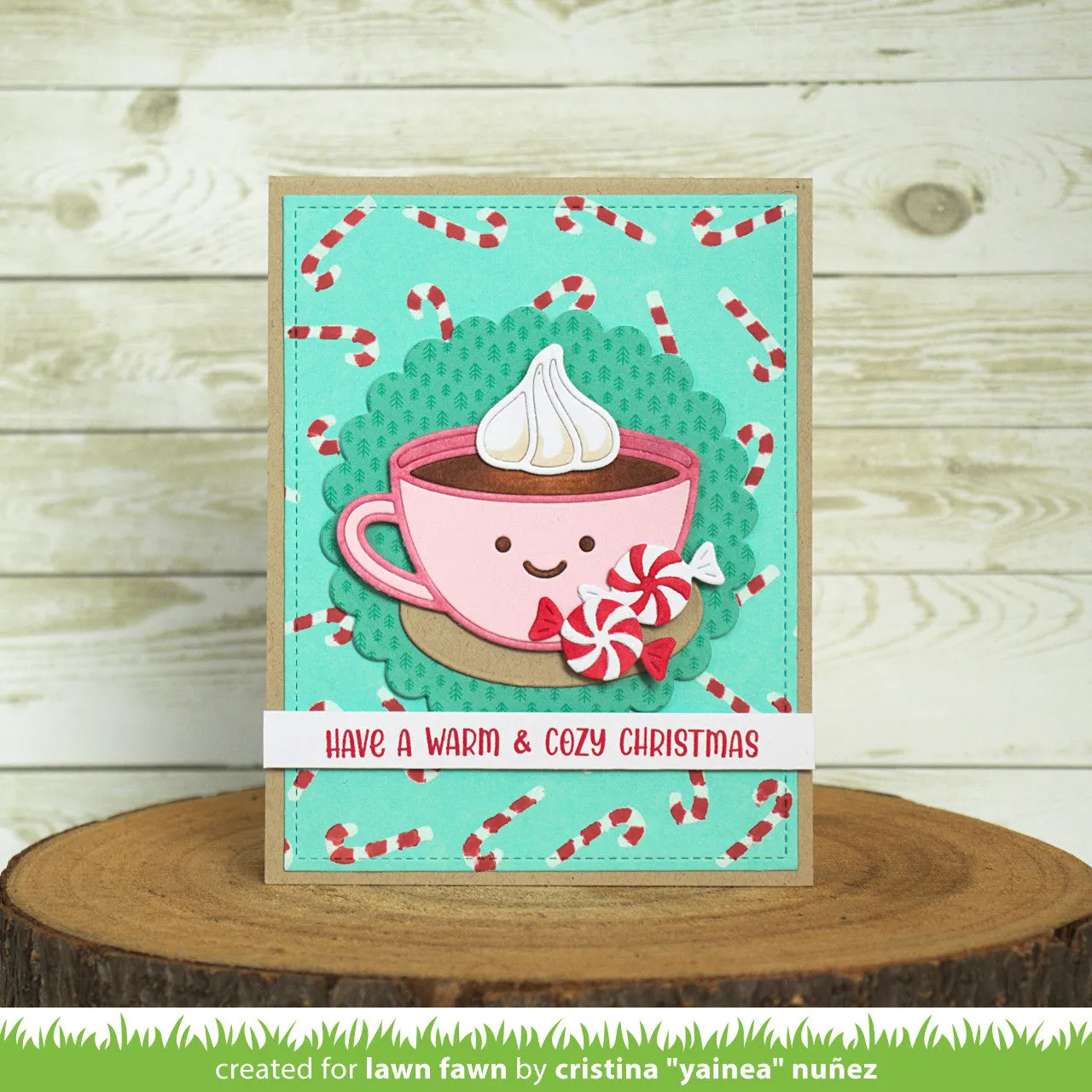 Lawn Fawn Candy Cane Hintergrund-Schablonen 15x15 cm