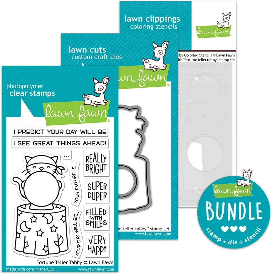Lawn Fawn Fortune Teller Tabby Bundle Stempel 3-teilig