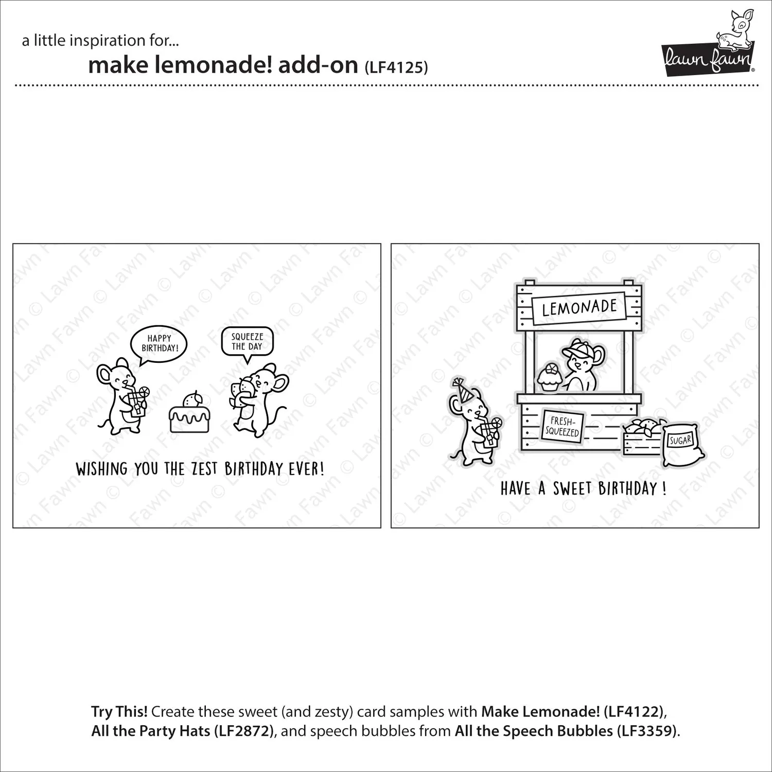 Lawn Fawn Make Lemonade Add-On Stempelset Zitrone