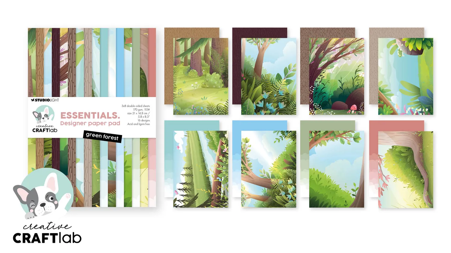 StudioLight Creative Craftlab Designpapier Green Forest A5