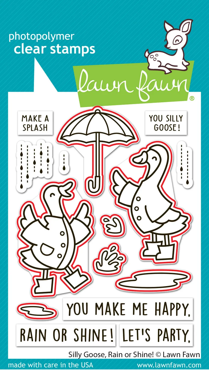 Lawn Fawn Silly Goose Rain or Shine Stanzschablonen