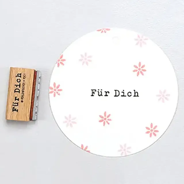 Perlenfischer Für Dich klassisch Stempel 4x28 mm Text