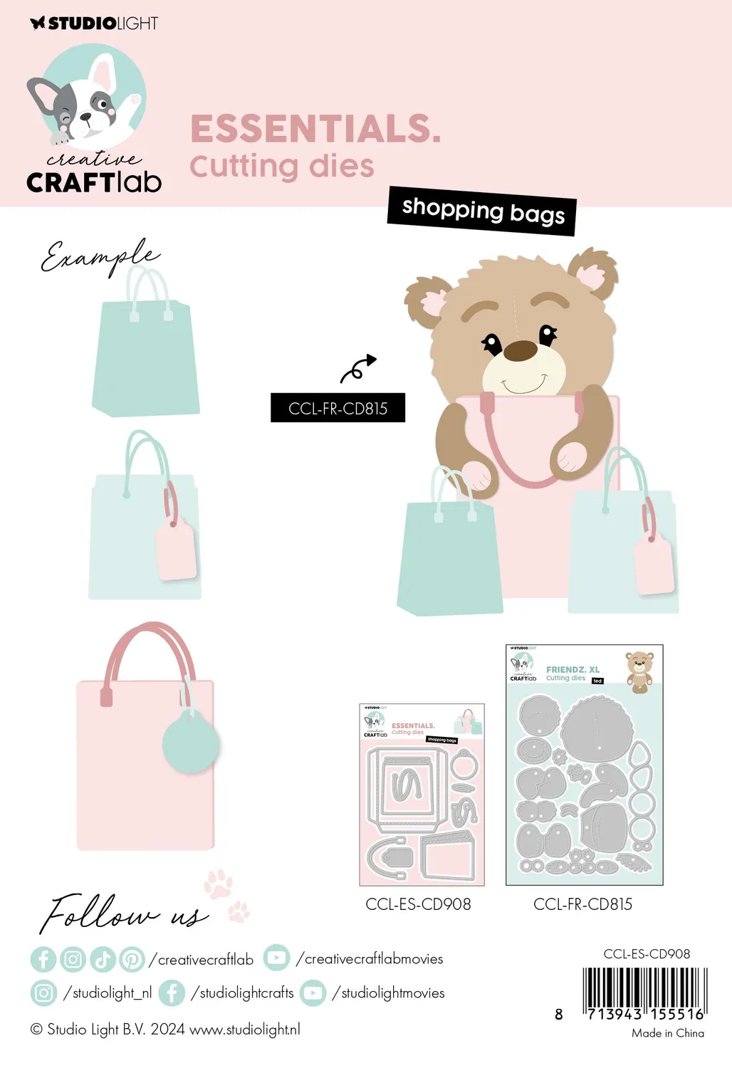 Creative Craftlab Essentials Shopping Bags Stanzschablone Tüten