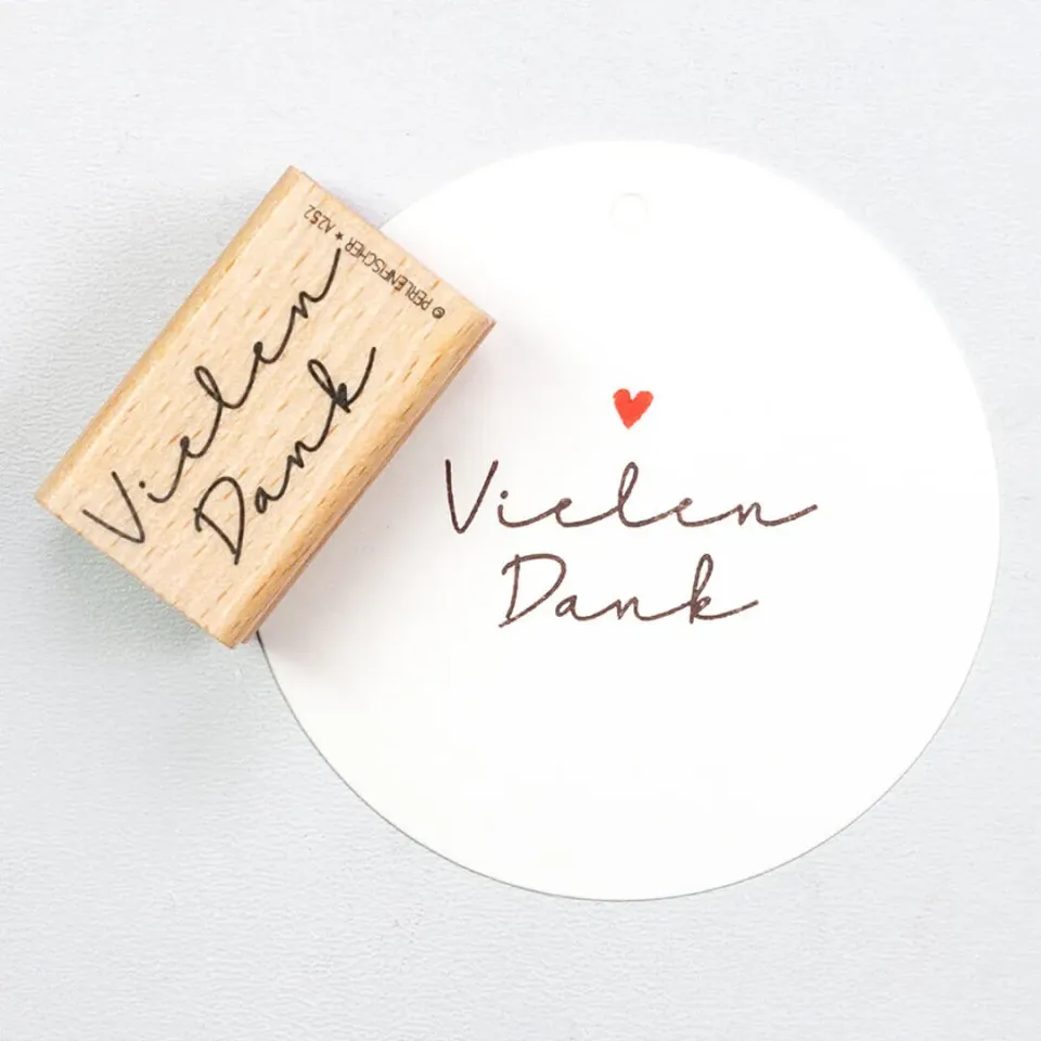 Perlenfischer Vielen Dank Stempel Gruß 37x16 mm