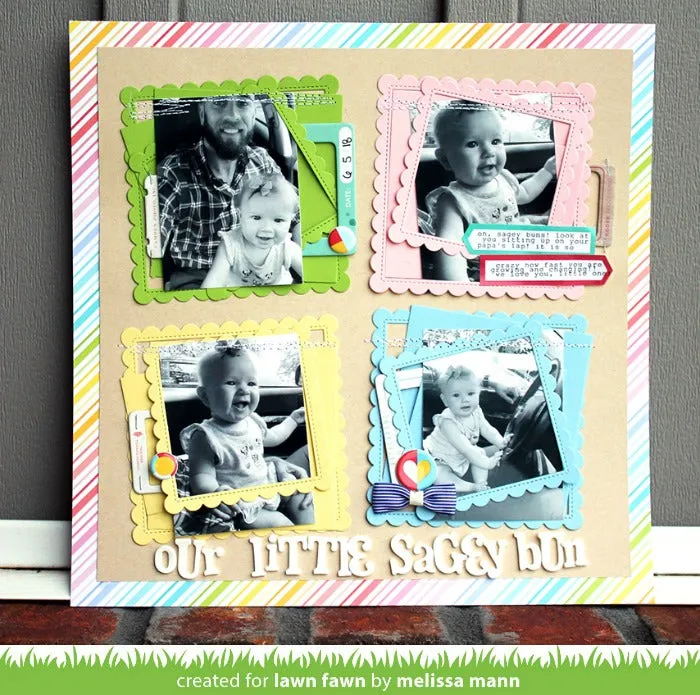 Lawn Fawn Stitched Scalloped Square Frames Stanzen 4-teilig