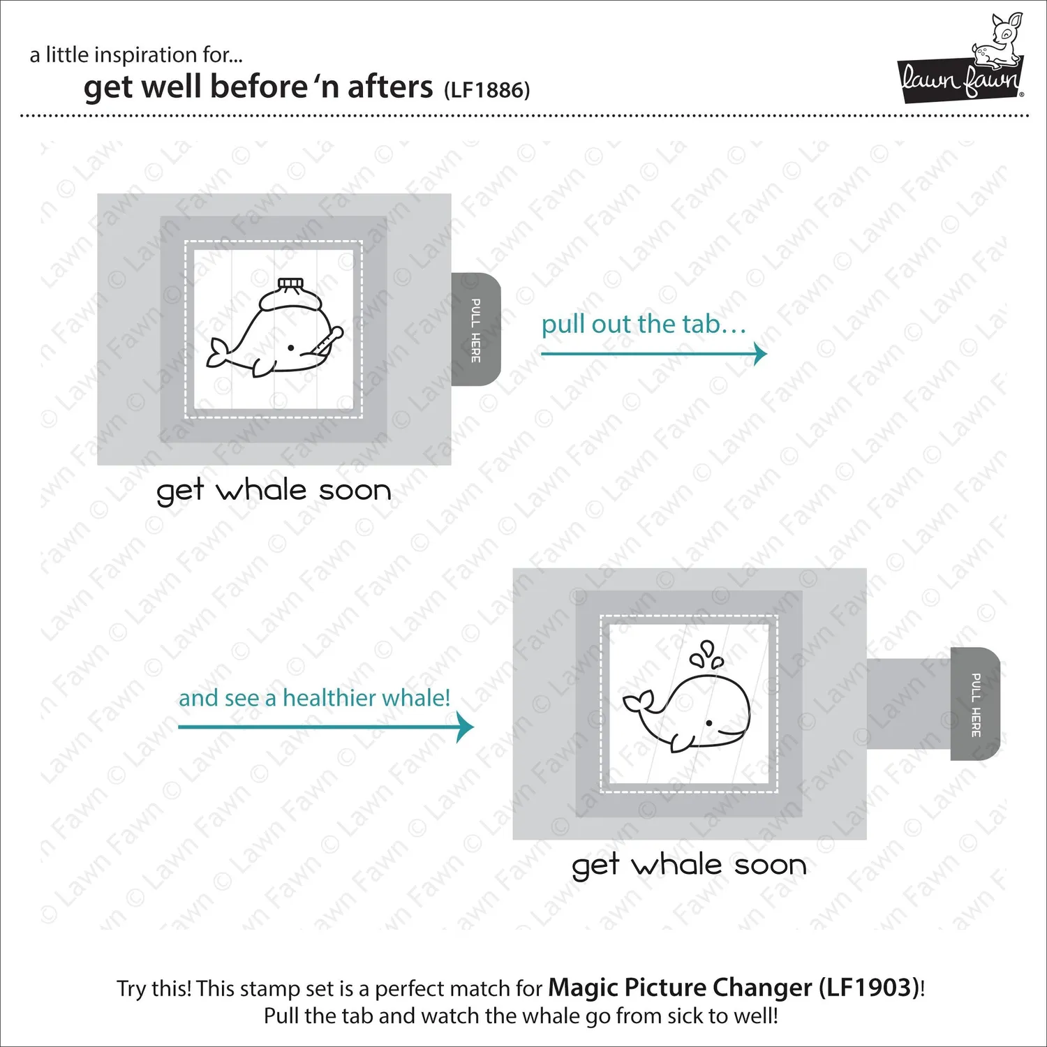 Lawn Fawn Get Well Before n Afters Stempelset Gute Besserung