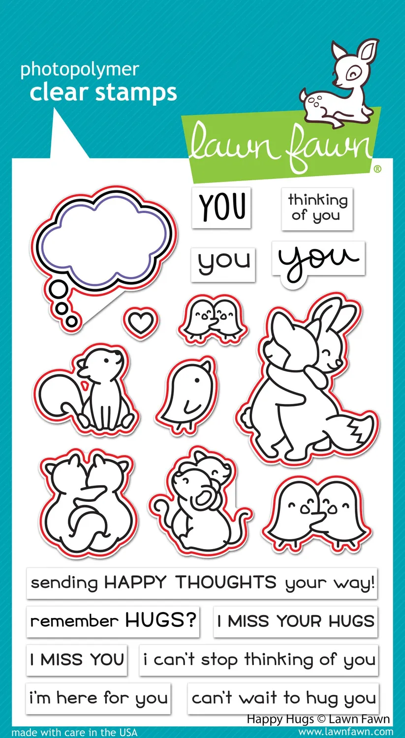 Lawn Fawn Happy Hugs Lawn Cuts Stanzen Tiere