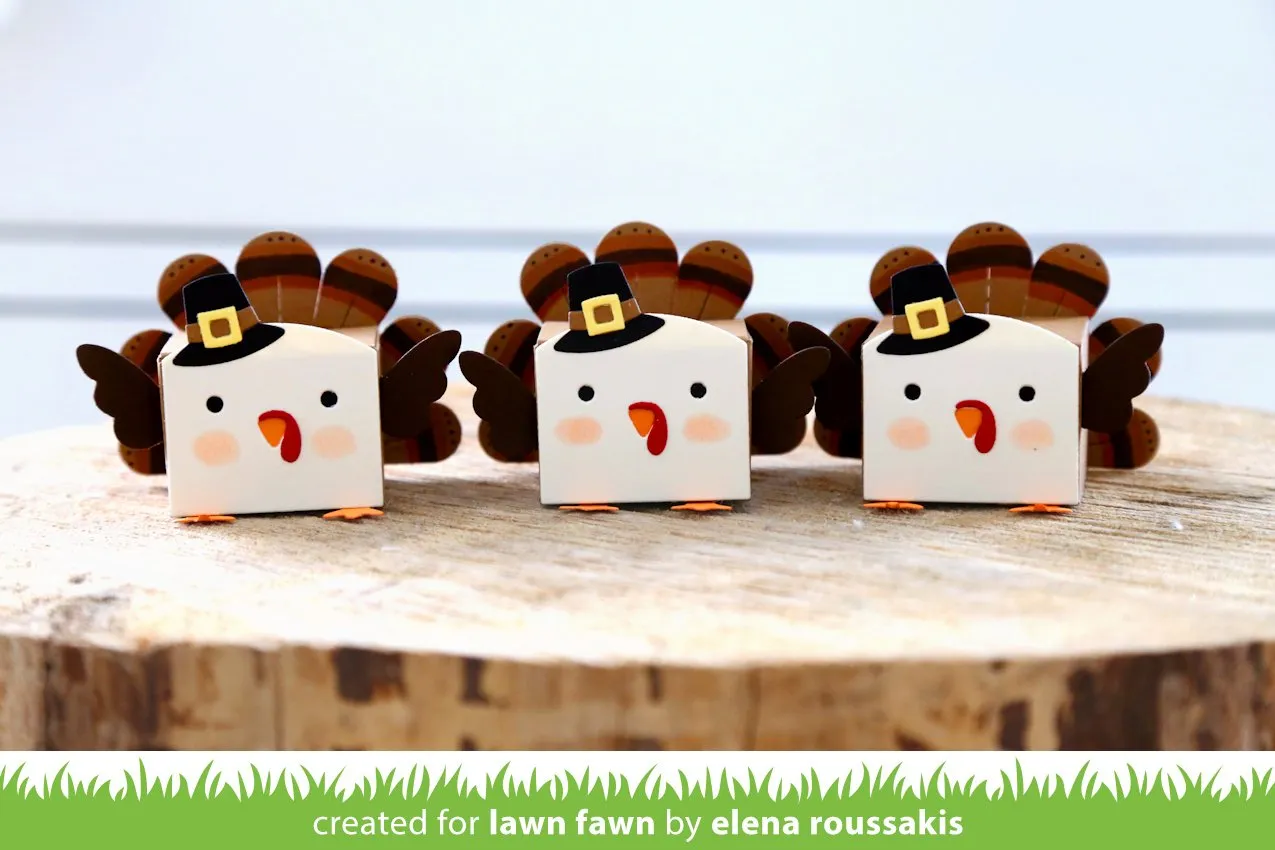 Lawn Fawn Tiny Gift Box Peacock Turkey Stanzen