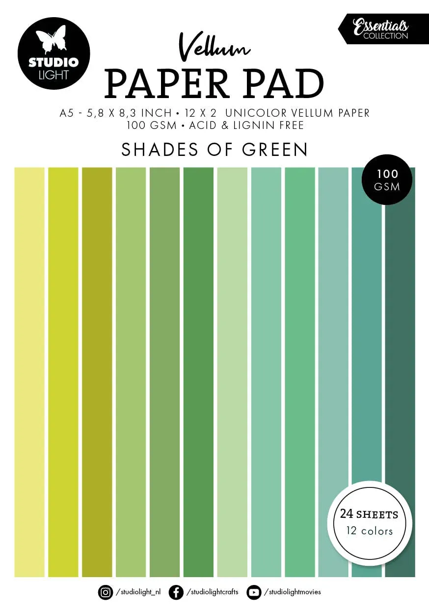 StudioLight Essentials Shades of green Vellumpapierblock 36 Blatt
