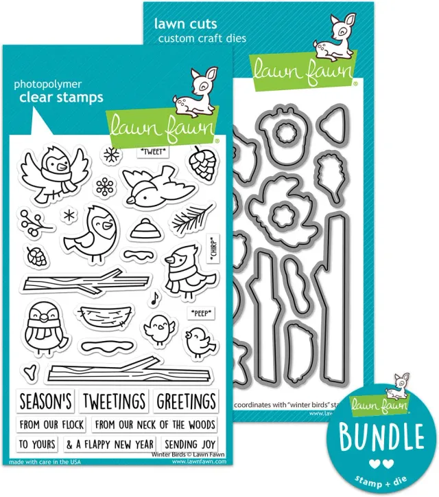 Lawn Fawn Winter Birds Stempel + Stanzen Bundle Winter