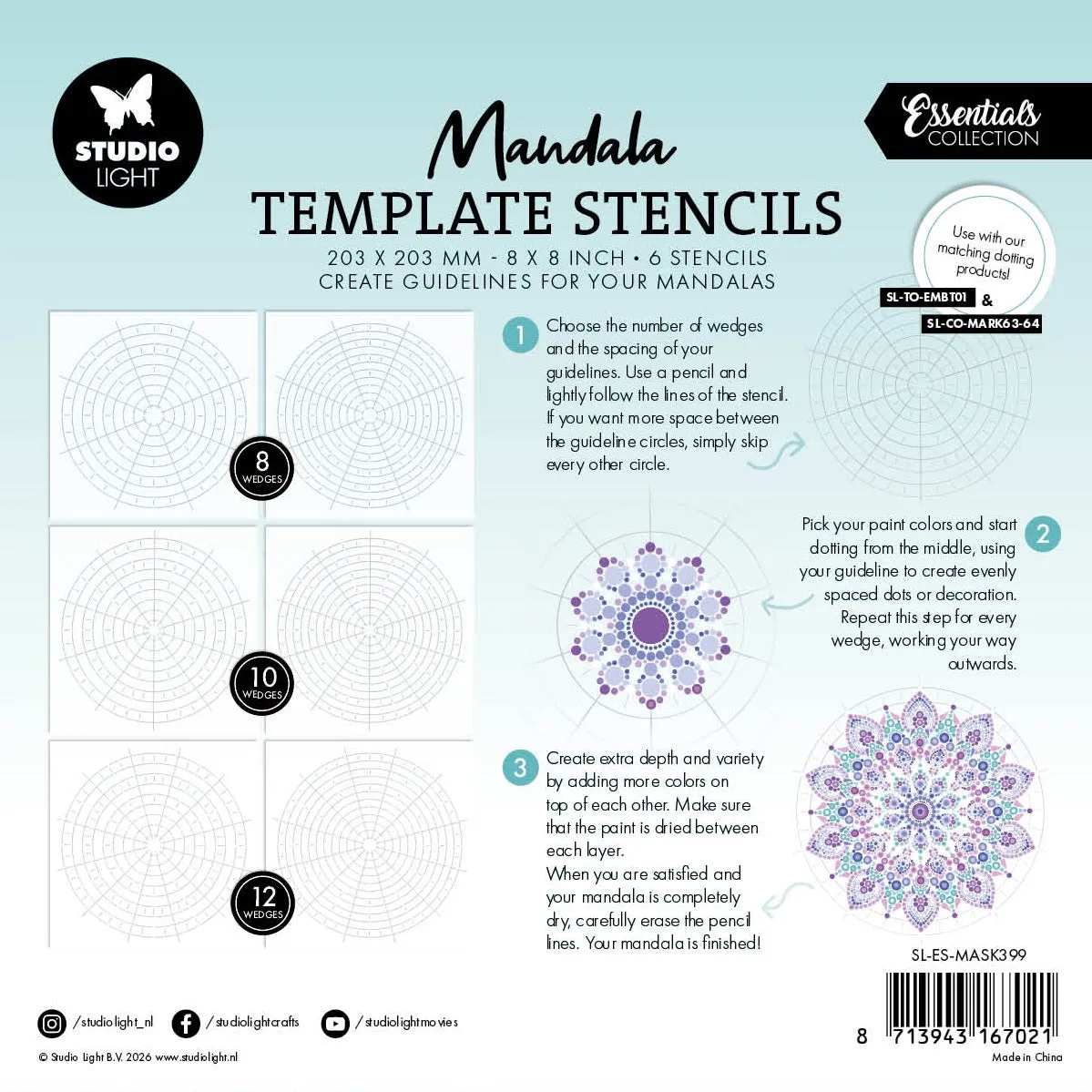 StudioLight Essentials Mandala Mask Schablonen 6-teilig