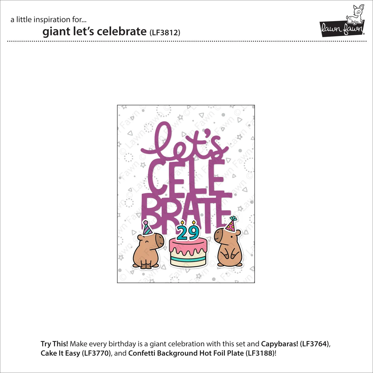 Lawn Fawn Giant Let's Celebrate LF3812 Stanzschablone