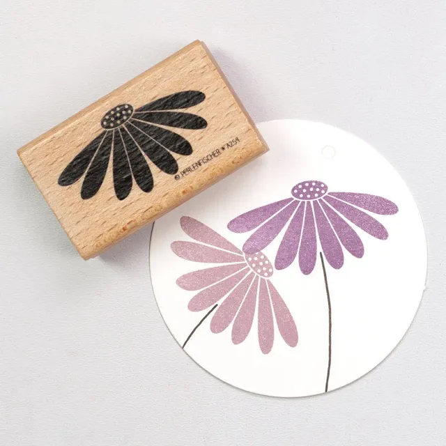Perlenfischer Sonnenhut Holzstempel 46x25 mm Blume