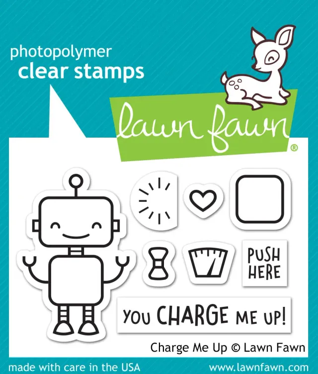 Lawn Fawn Charge Me Up Stempel Mini Roboter Herz