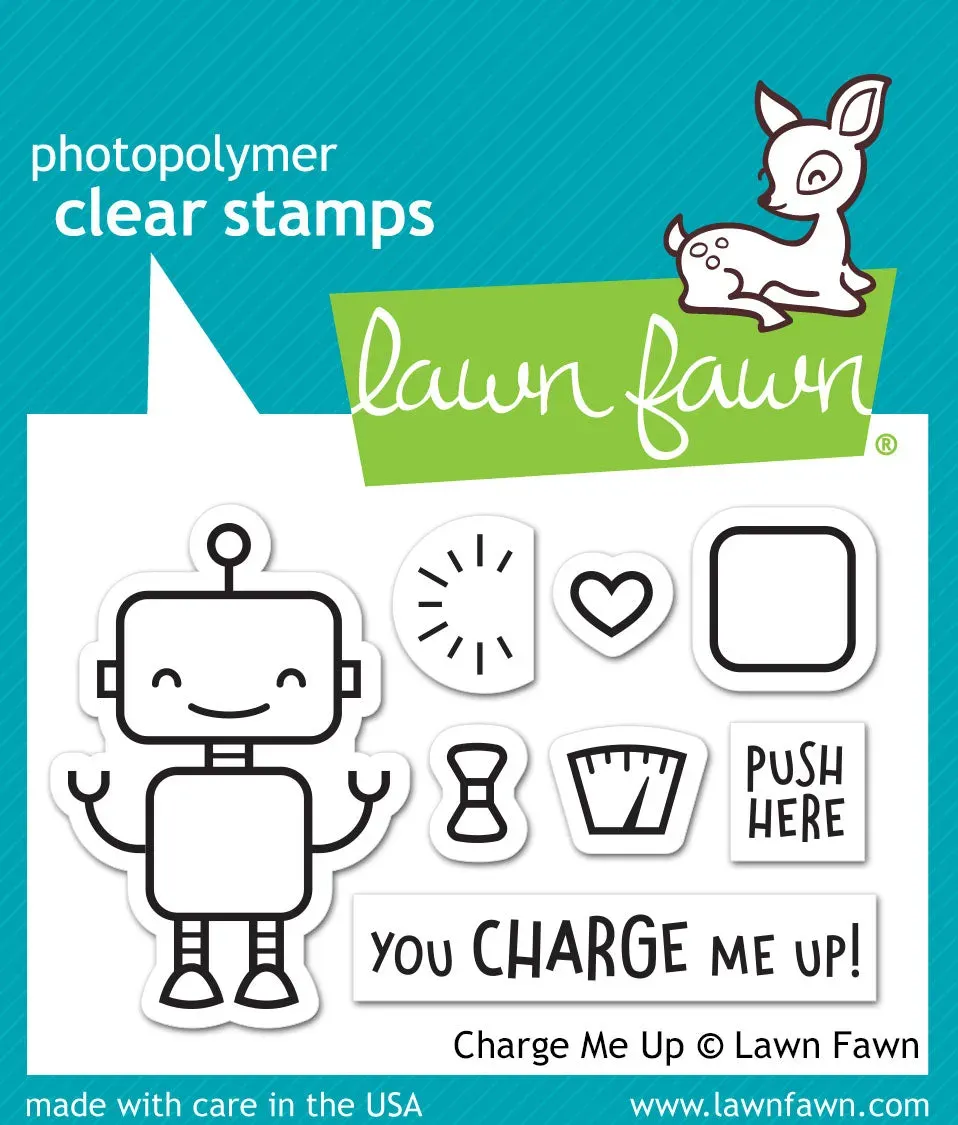 Lawn Fawn Charge Me Up Stempel Mini Roboter Herz