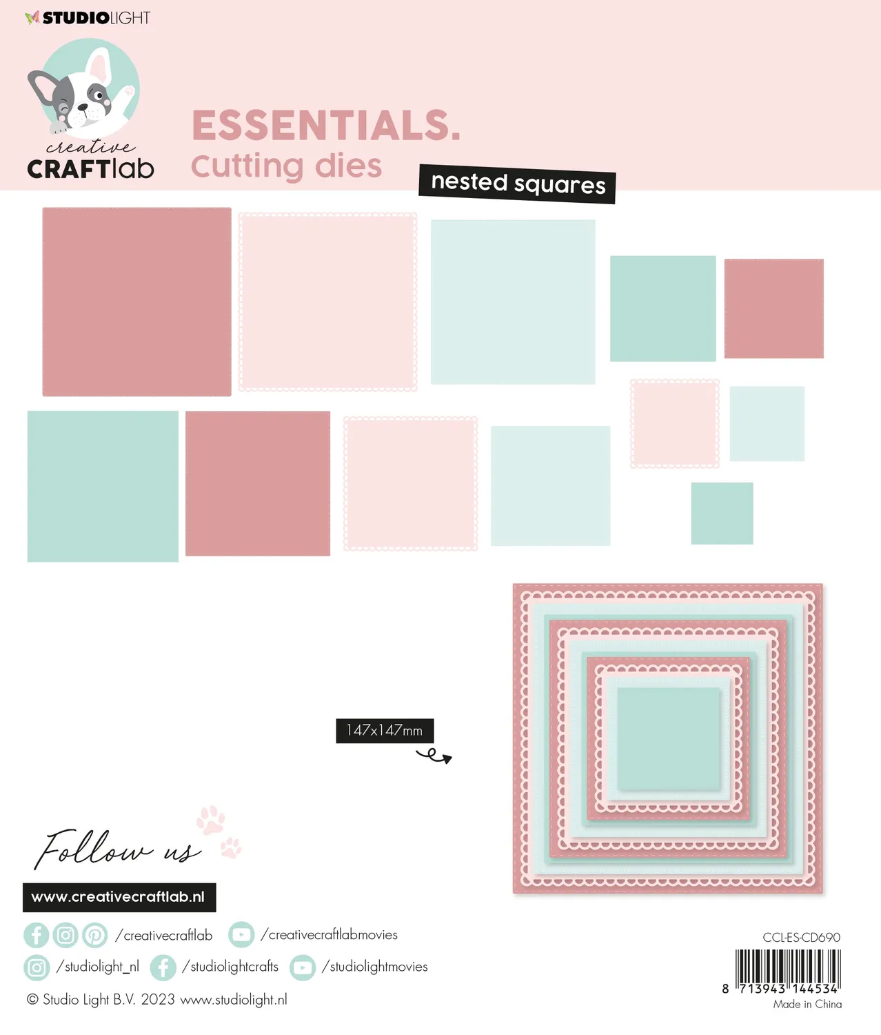 StudioLight Creative Craftlab Nested Squares Stanzschablone Quadrate