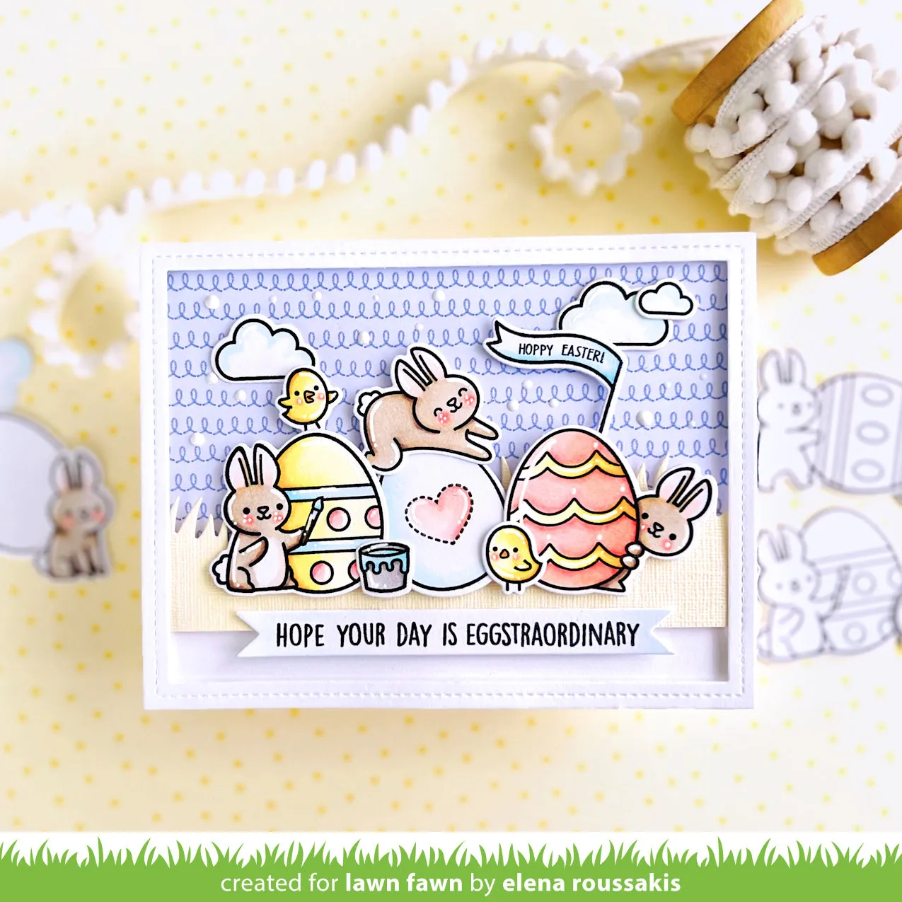 Lawn Fawn Eggstraordinary Easter Stempelset Hasen