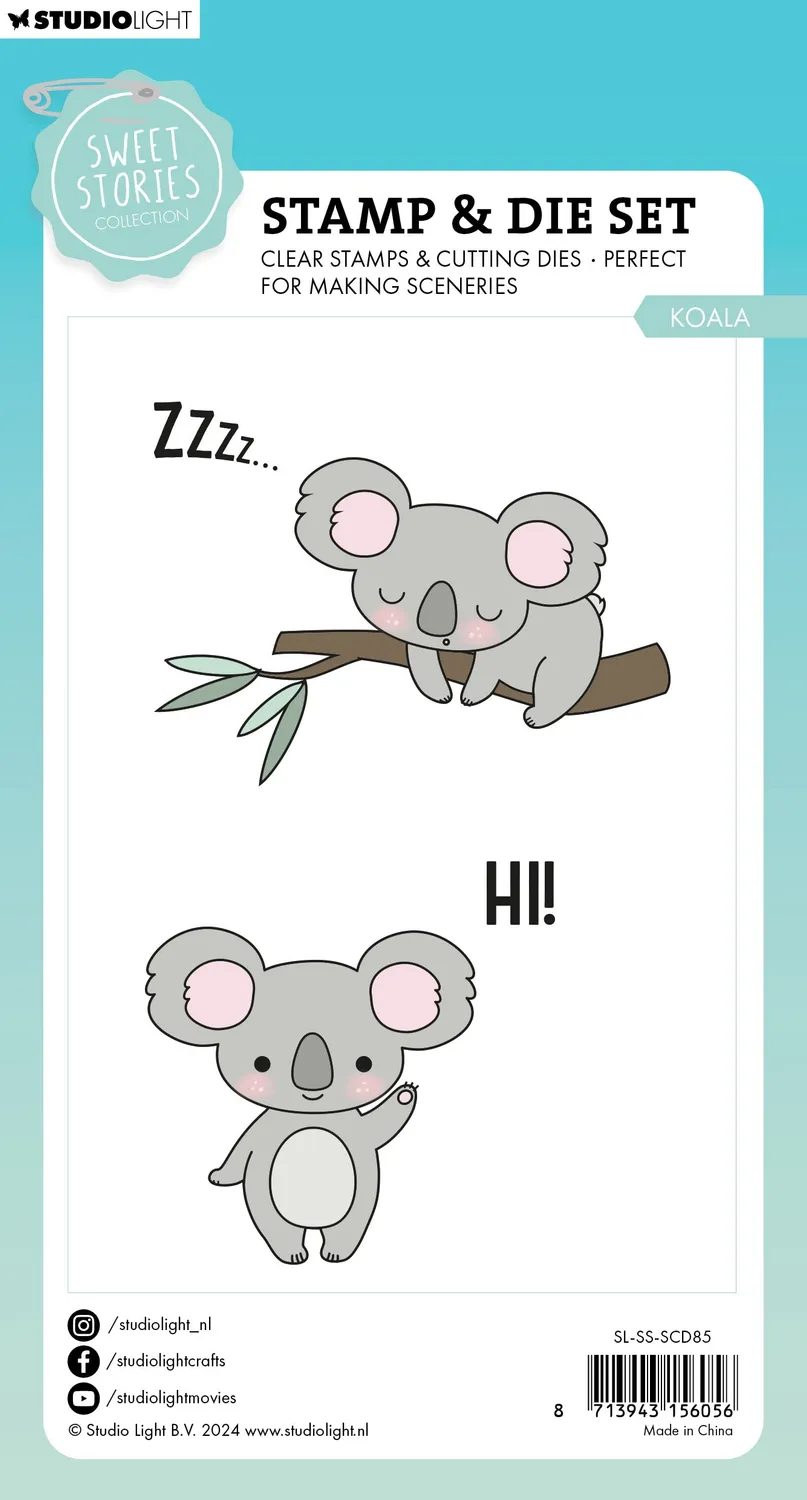 Studio Light Sweet Stories Koala Stempel mit Stanzschablone