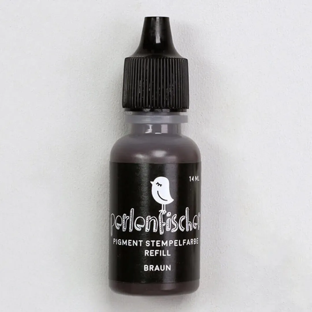 Perlenfischer Pigment Stempelfarbe Refill Braun 14 ml